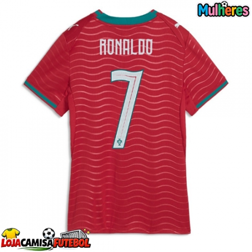 Camisa de Futebol Portugal Cristiano Ronaldo #7 Equipamento Principal Mulheres Mundo 2026 Manga Curta